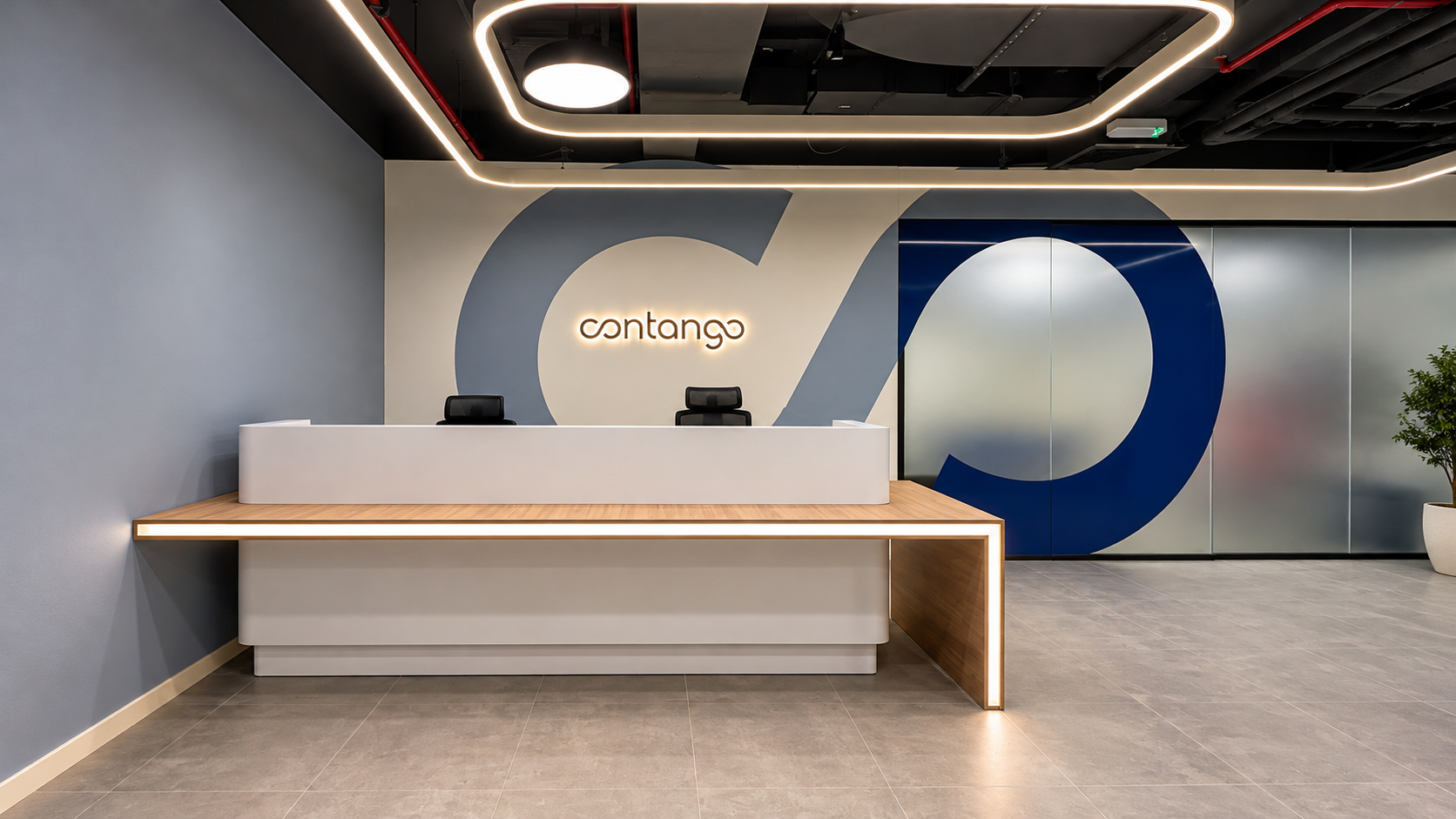 Architectural interior with lighting suited to the space
